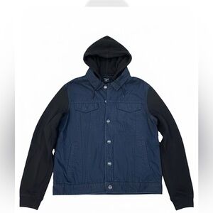 Hurley Men's Navy and Black Hooded Jacket